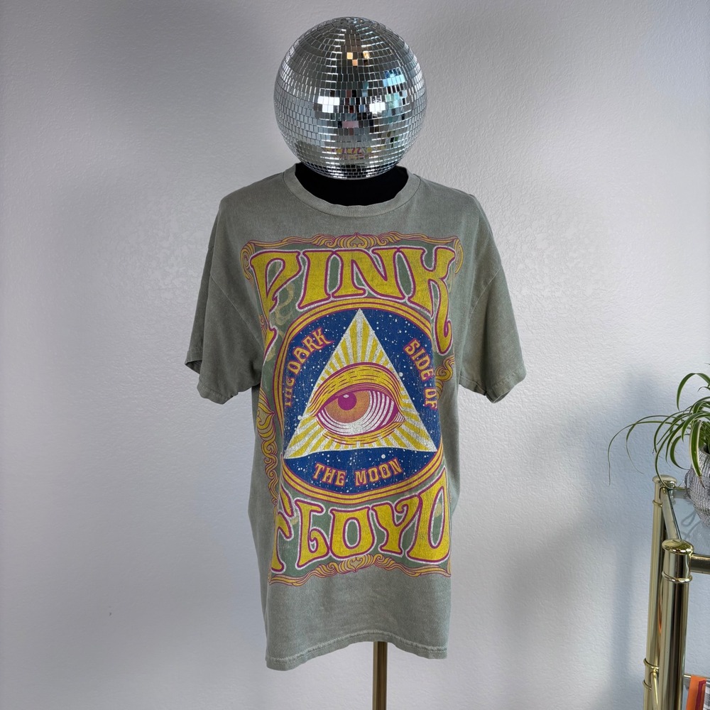 Pink Floyd The Dark Side of the Moon T Shirt, Size M Green Cotton Graphic Tee - Picture 2 of 16